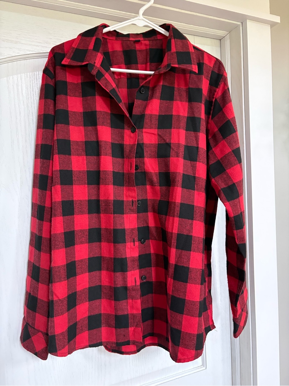 Amazon Red and Black Buffalo Plaid Button-Down Shirt